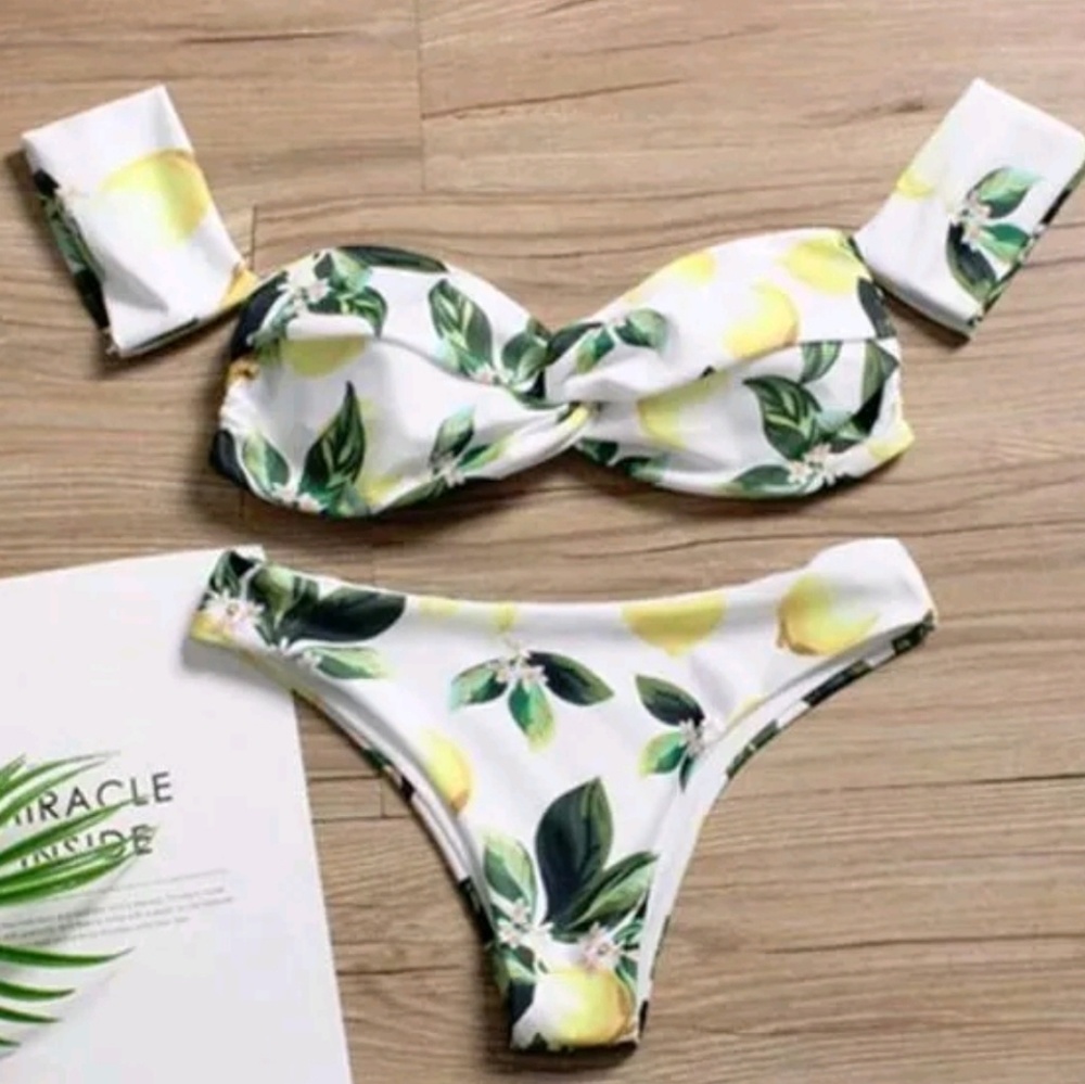 TopMelon Lemon cheeky bikini with sleeves